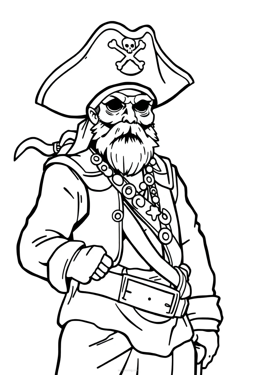 Pirate Captain coloring page for kids