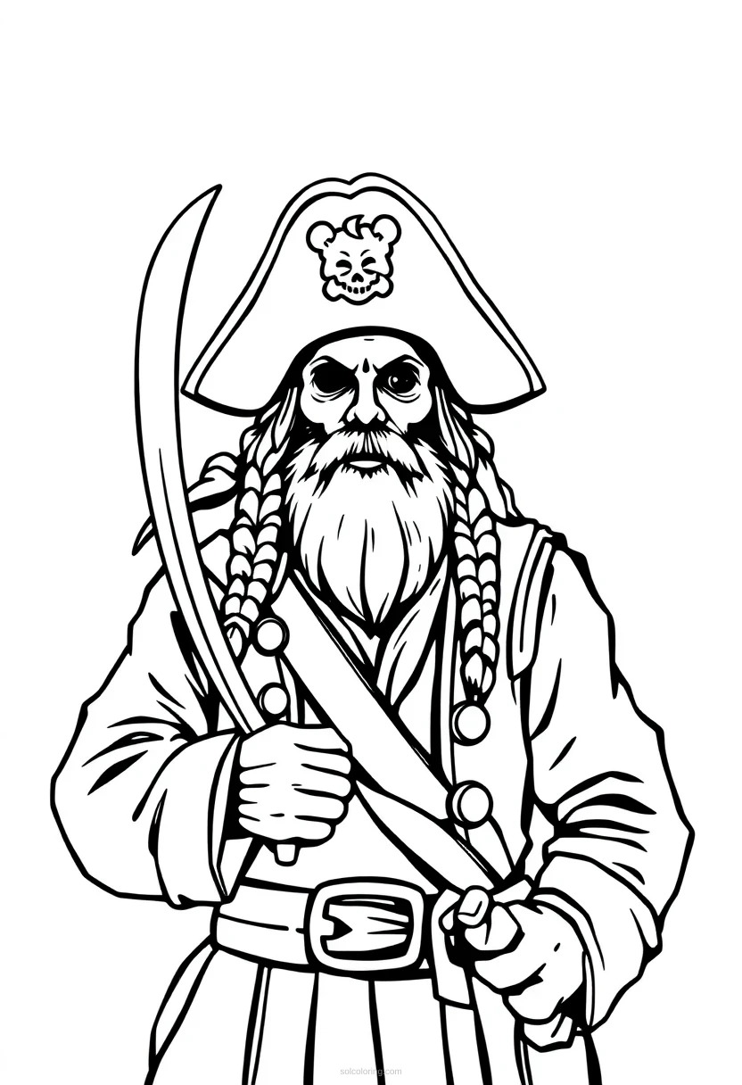 Pirate Captain coloring page for kids