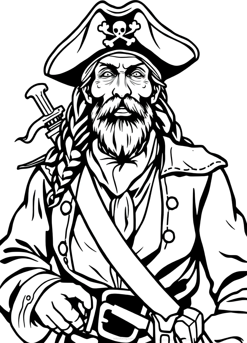 Pirate Captain coloring page for kids