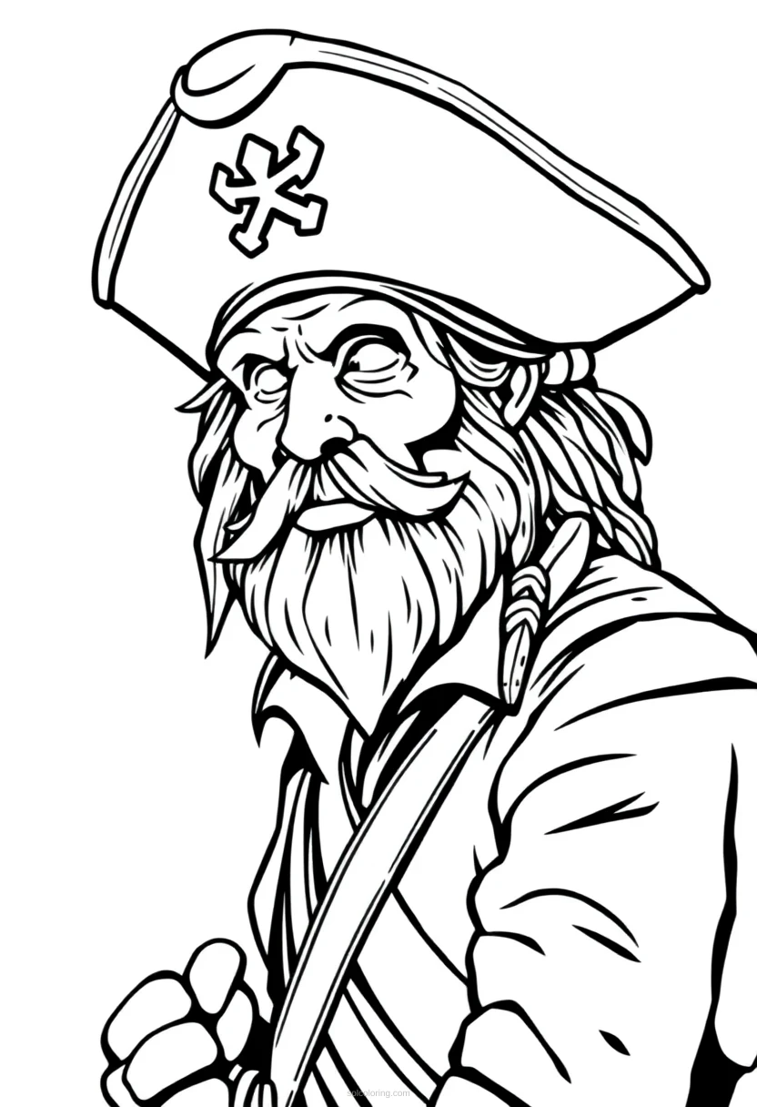 Pirate Captain Mandala coloring page for kids