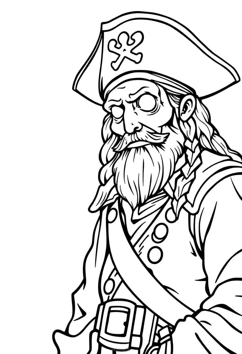 Pirate Captain Simple coloring page for kids