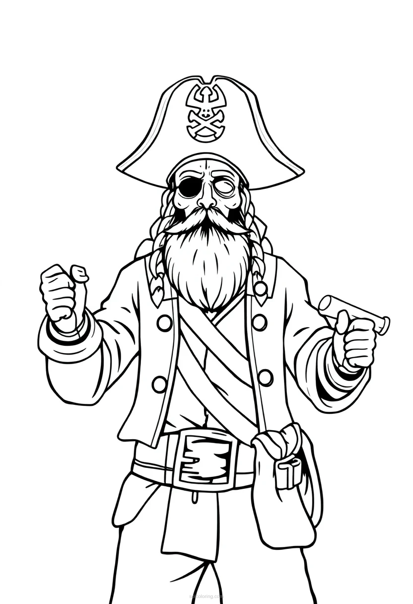 Pirate Captain Simple coloring page for kids