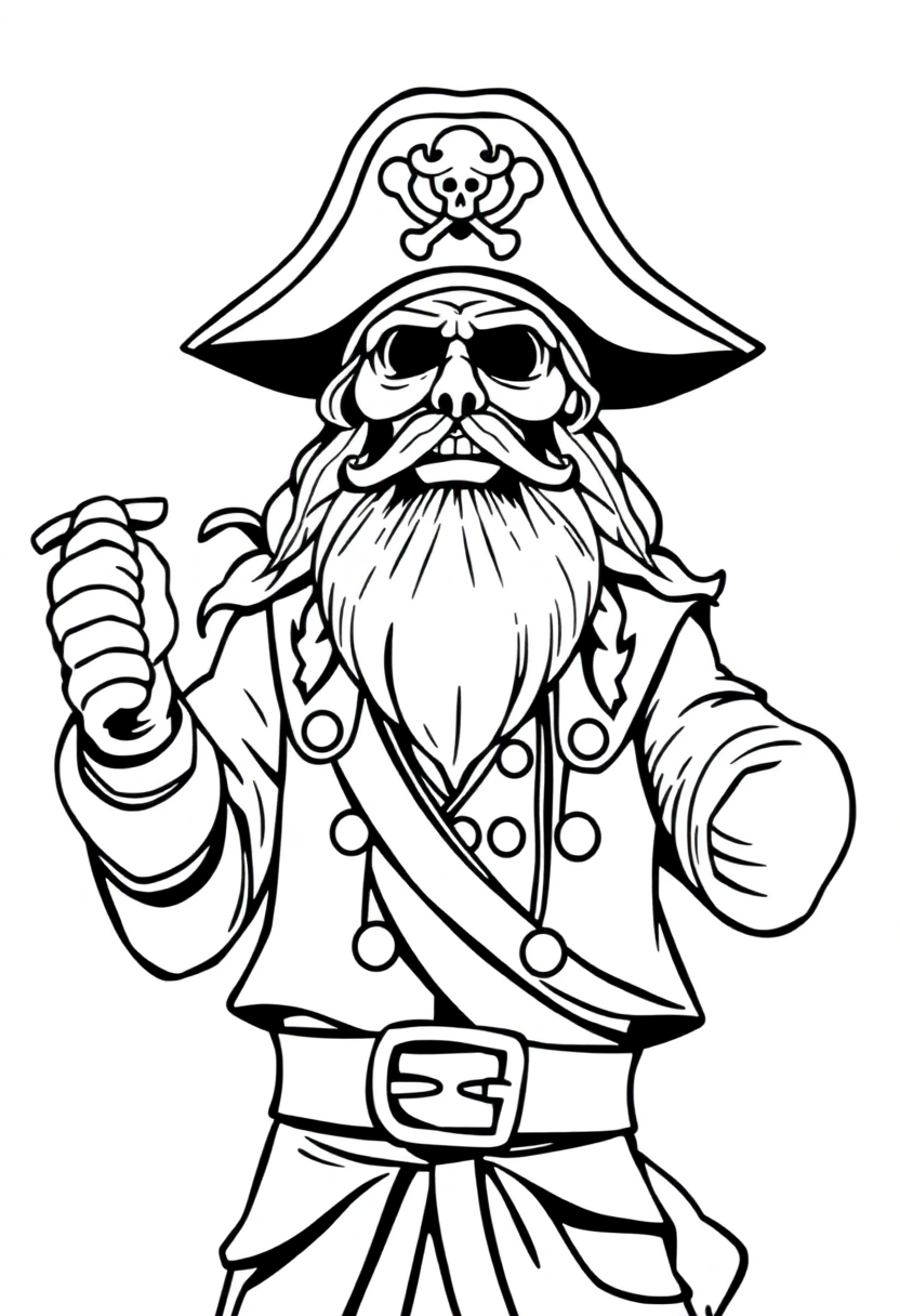 Pirate Captain coloring page, free printable