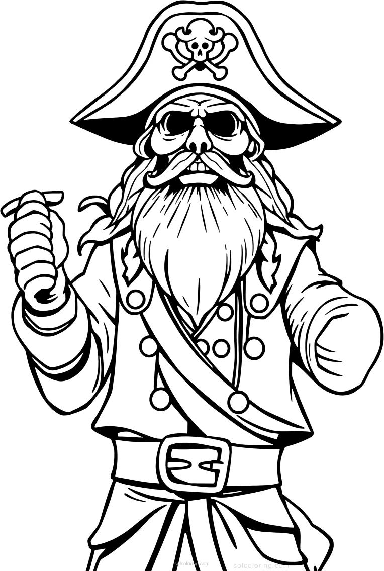 Pirate Captain coloring page for kids