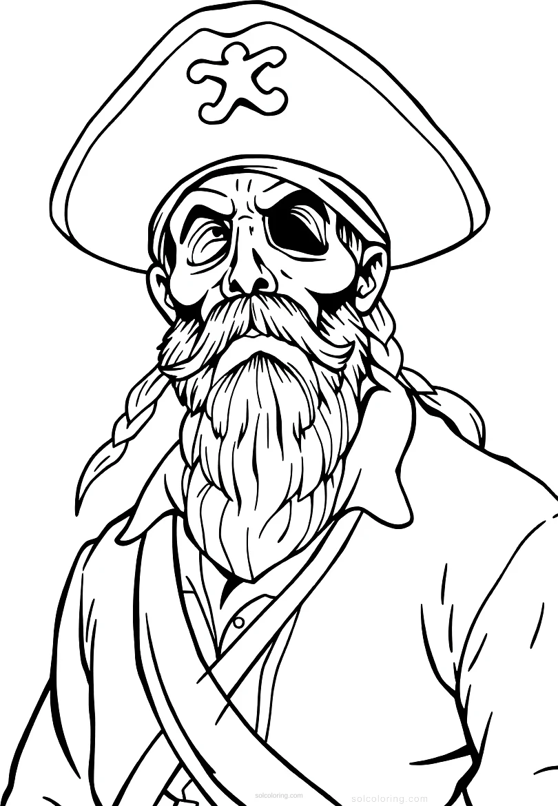 Pirate Captain With Straw Hat coloring pages