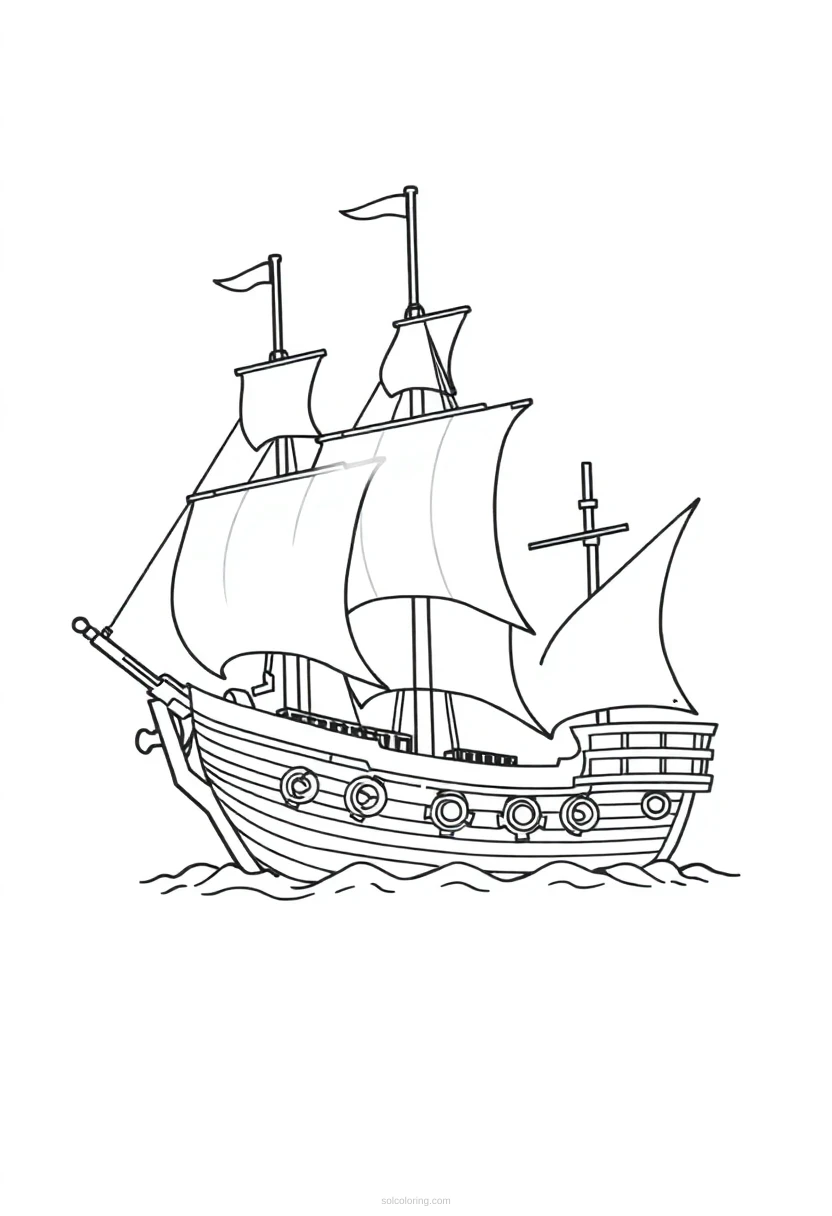 Pirate Ship coloring pages