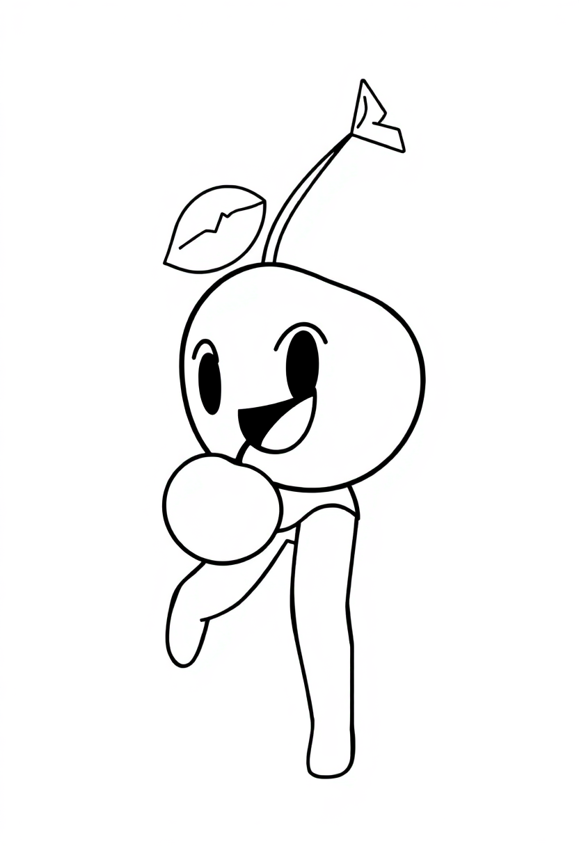 Pixel Art Cherry Bonus coloring page, free printable