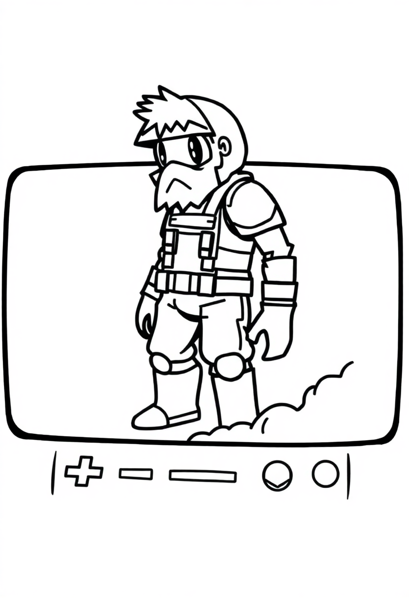Pixel Art Game Over Screen coloring page, free printable
