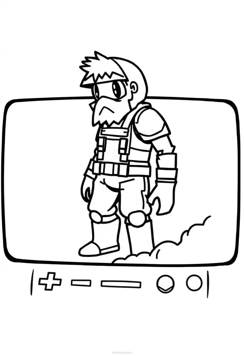 Pixel Art Game Over Screen coloring page for kids