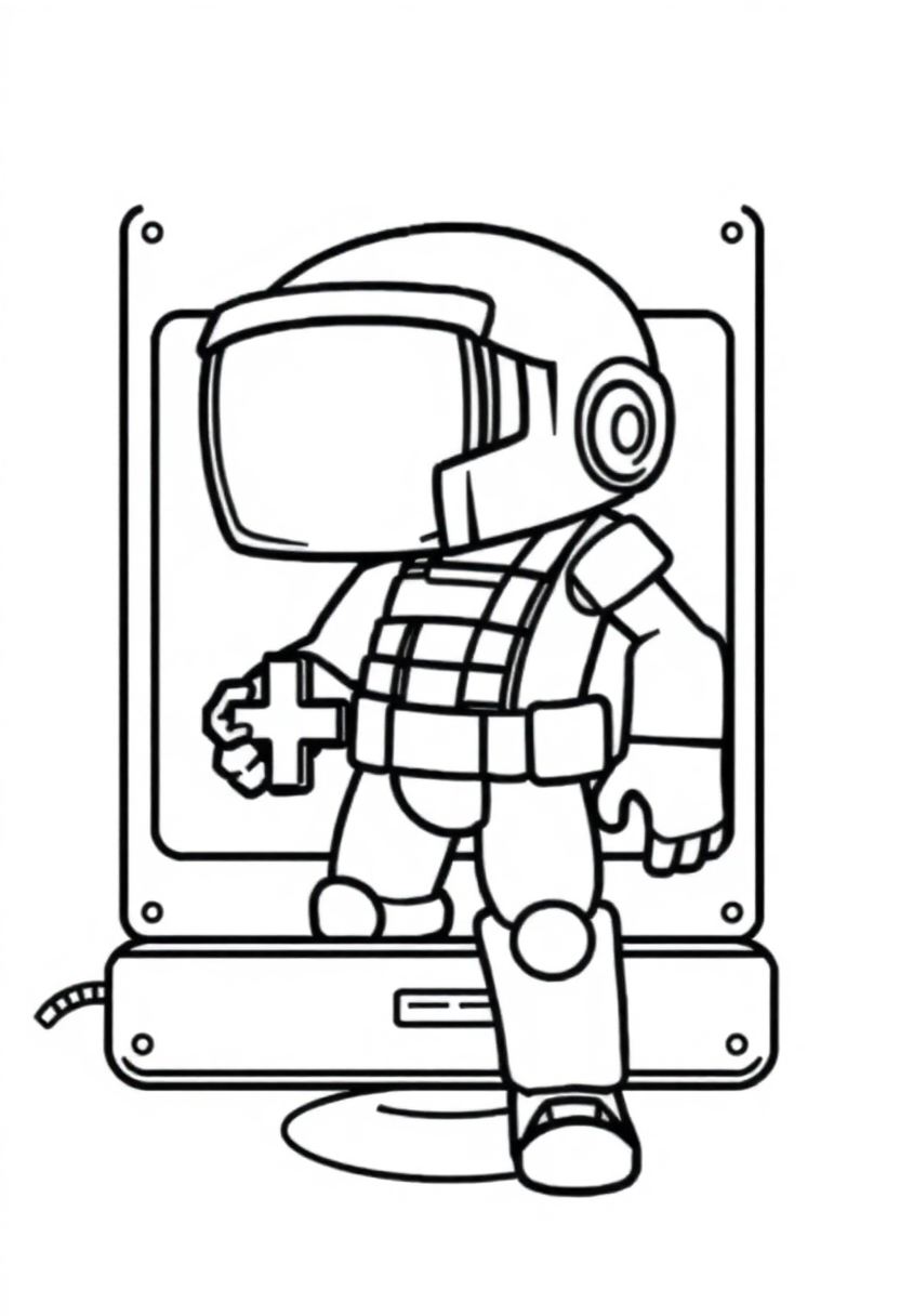 Pixel Art Game Over Screen coloring page, free printable