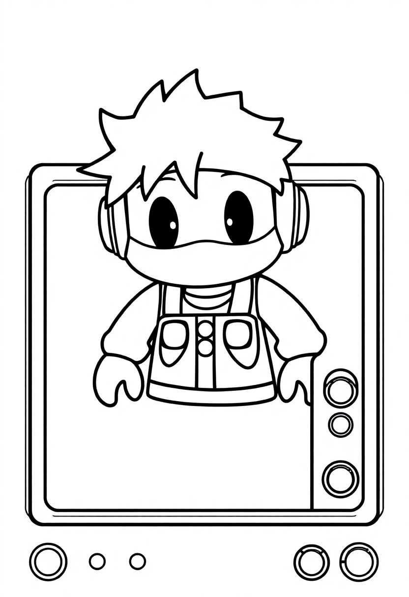 Pixel Art Game Over Screen coloring page, free printable