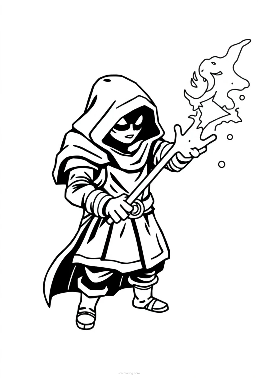 Pixel Art Magic Spell Effects coloring page for kids