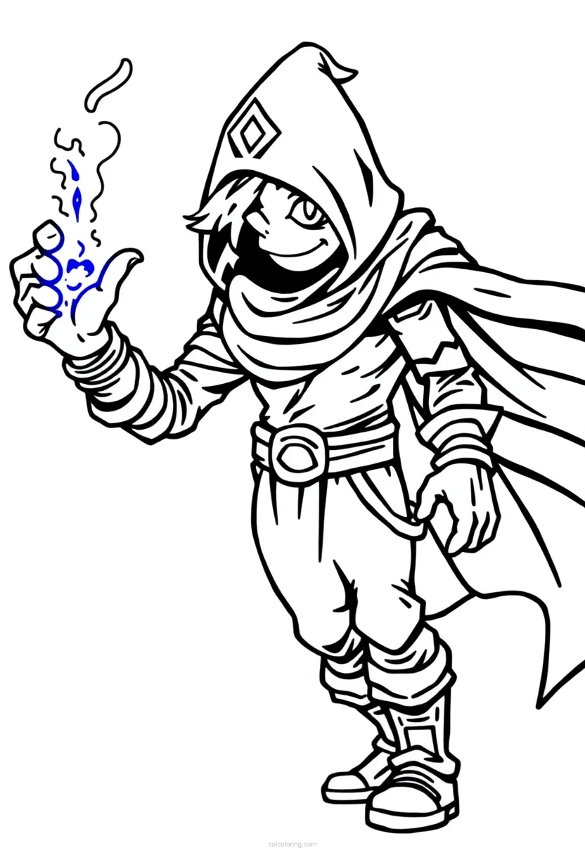 Pixel Art Magic Spell Effects coloring page for kids