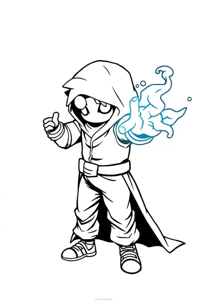 Pixel Art Magic Spell Effects coloring page for kids