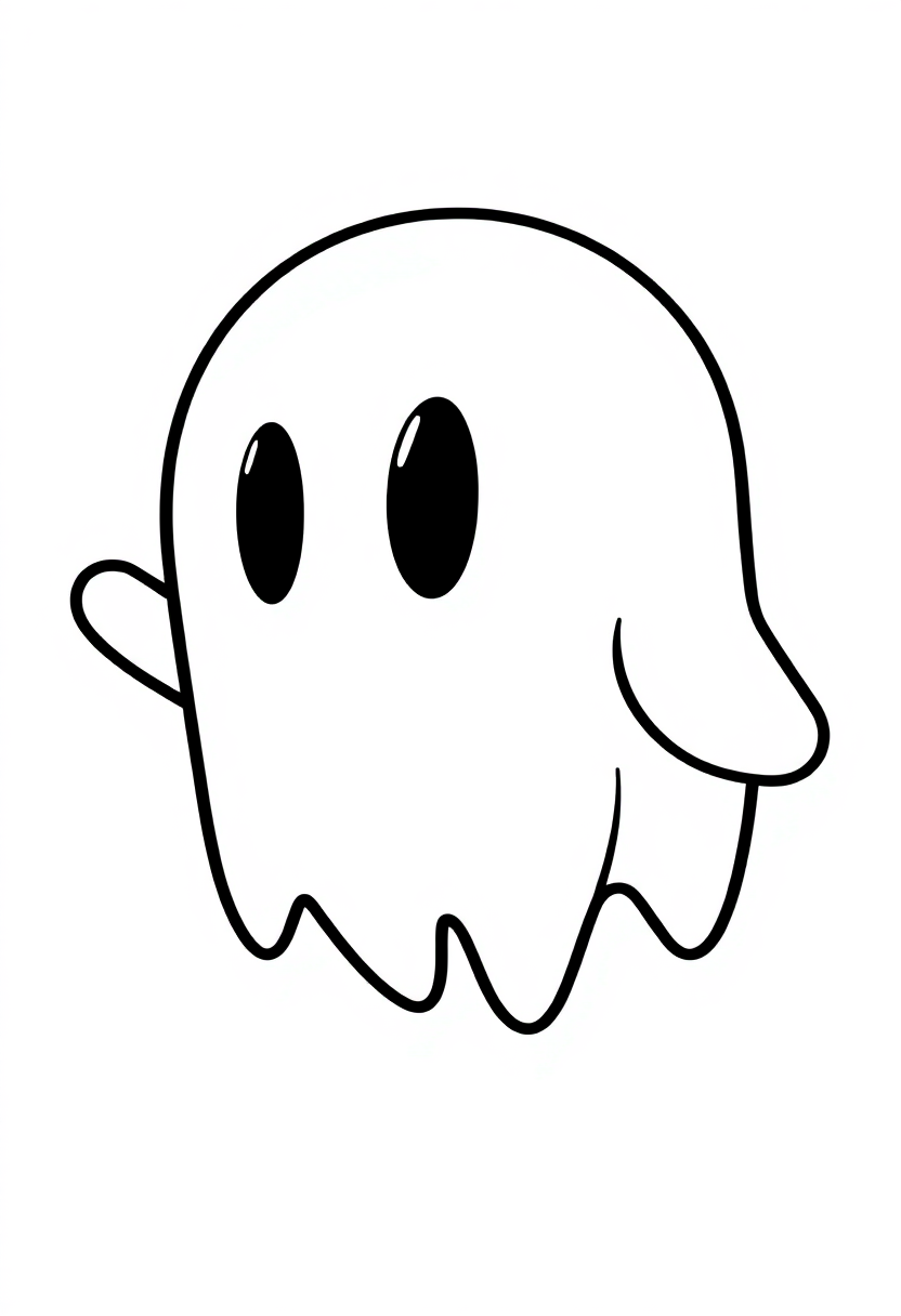 Pixel Art Pac-Man Style Ghost coloring page, free printable