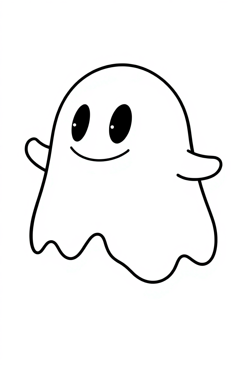 Pixel Art Pac-Man Style Ghost coloring page, free printable