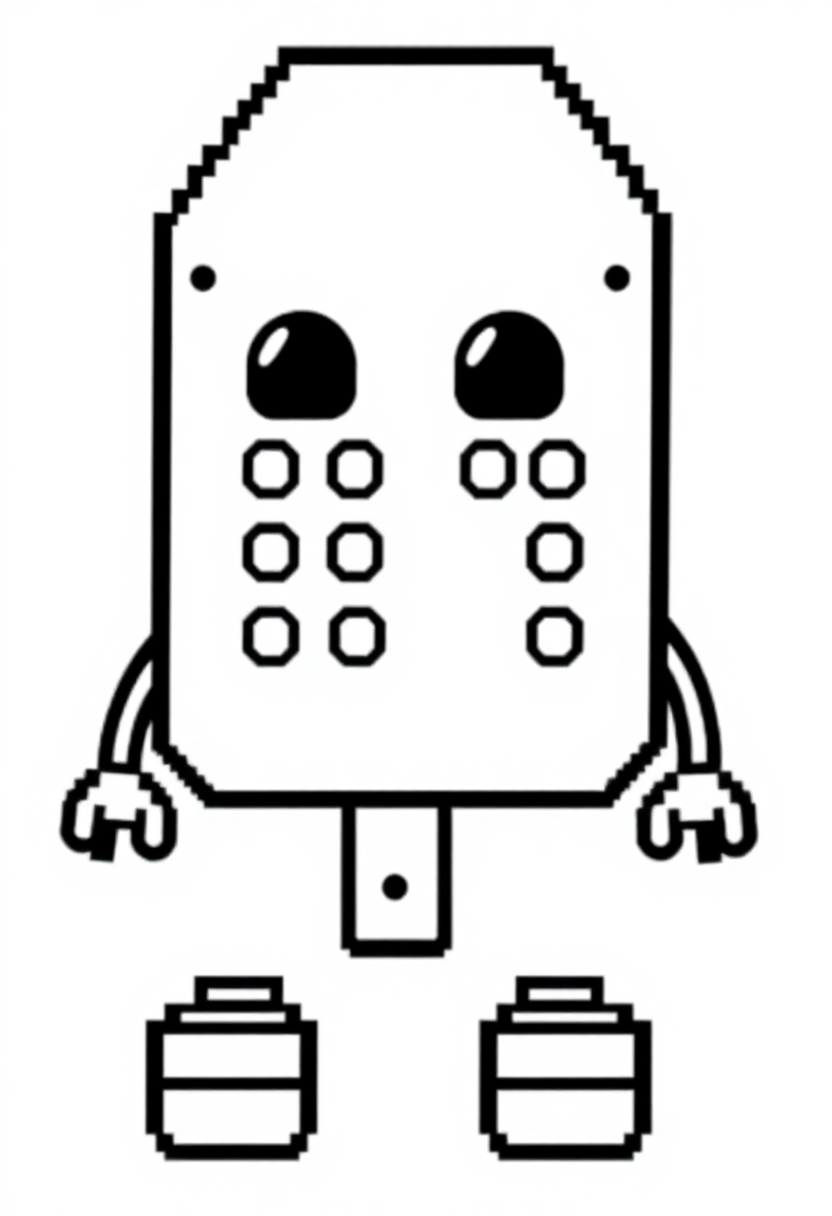 Pixelated Breakout Paddle coloring page, free printable