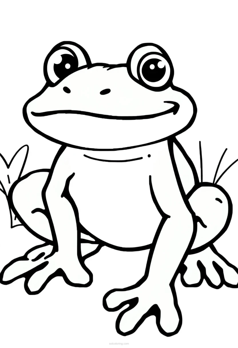 Pixelated Frogger-Style Frog coloring page for kids