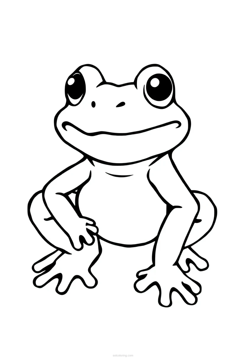 Pixelated Frogger-Style Frog coloring page for kids