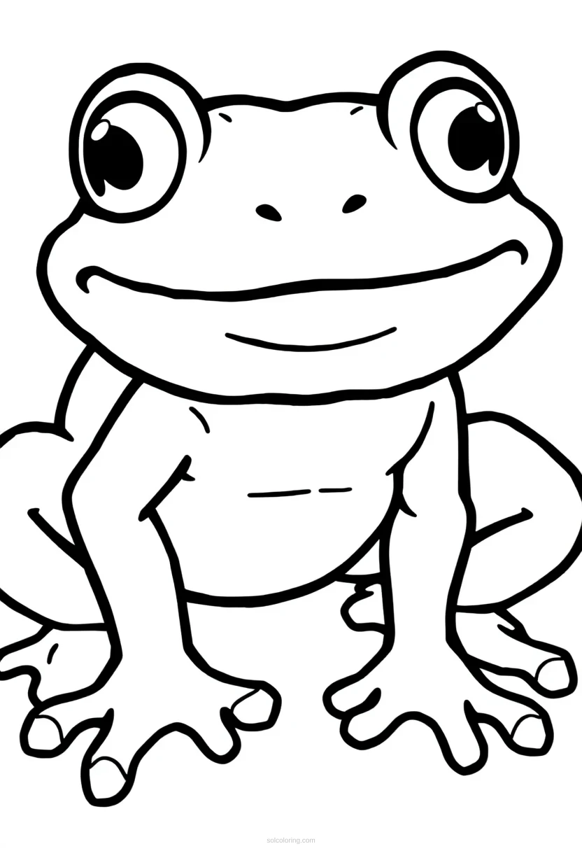 Pixelated Frogger-Style Frog coloring page for kids
