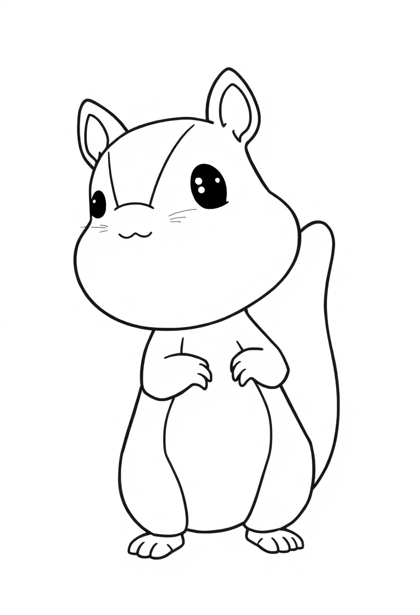 Playful Squirrel coloring page, free printable