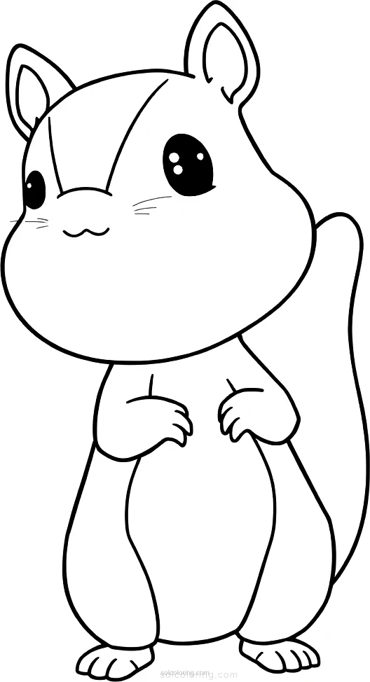 Playful Squirrel coloring page for kids
