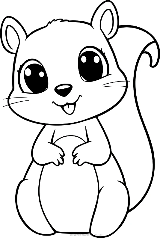 Playful Squirrel coloring page for kids