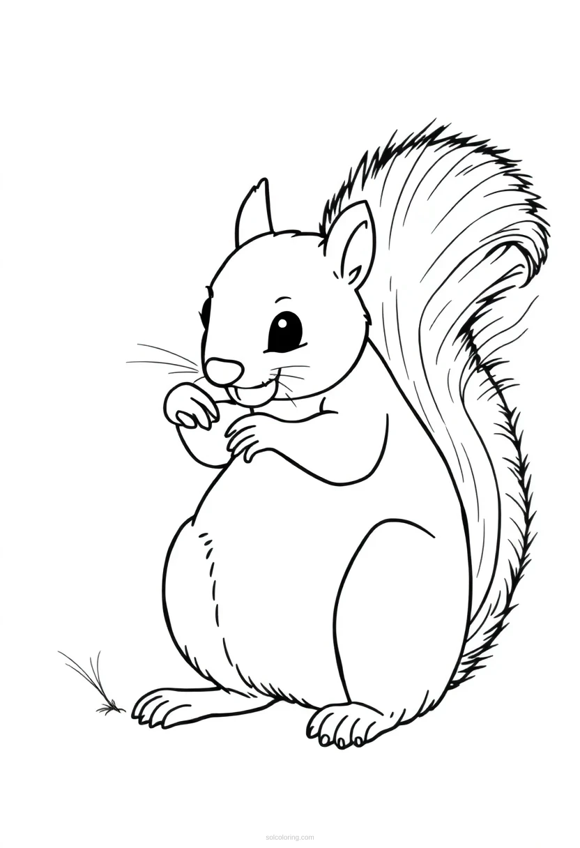 Playful Squirrel coloring page for kids