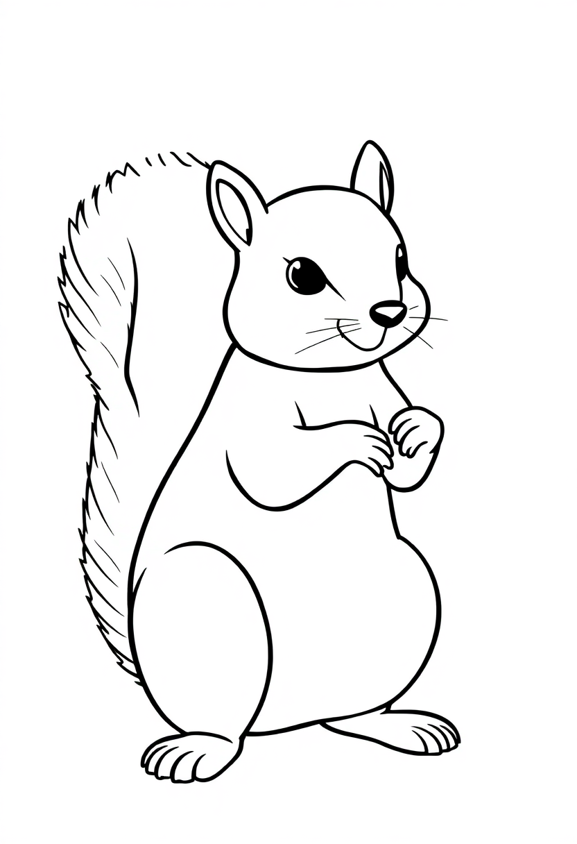Playful Squirrel coloring pages