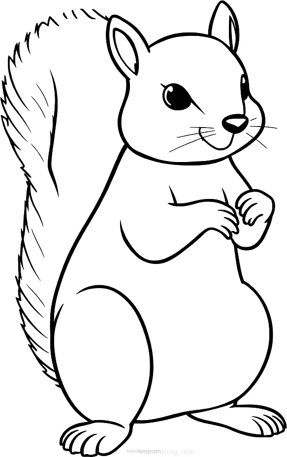 Playful Squirrel coloring page for kids
