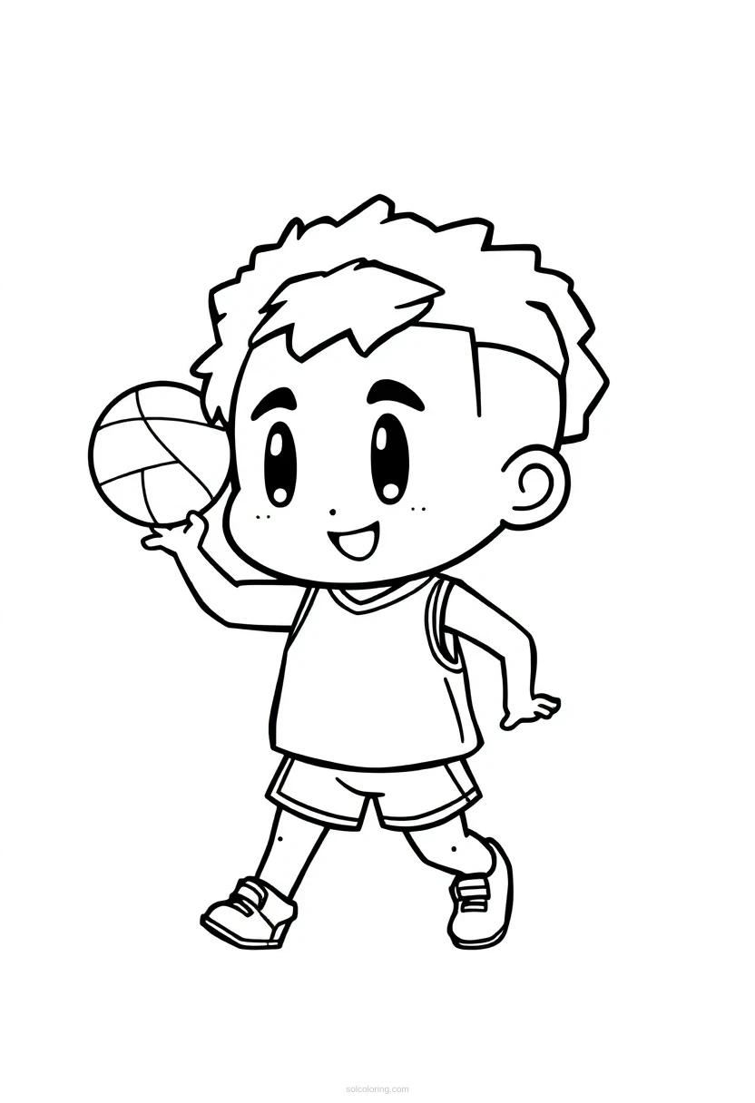 Point Guard in Action coloring page for kids