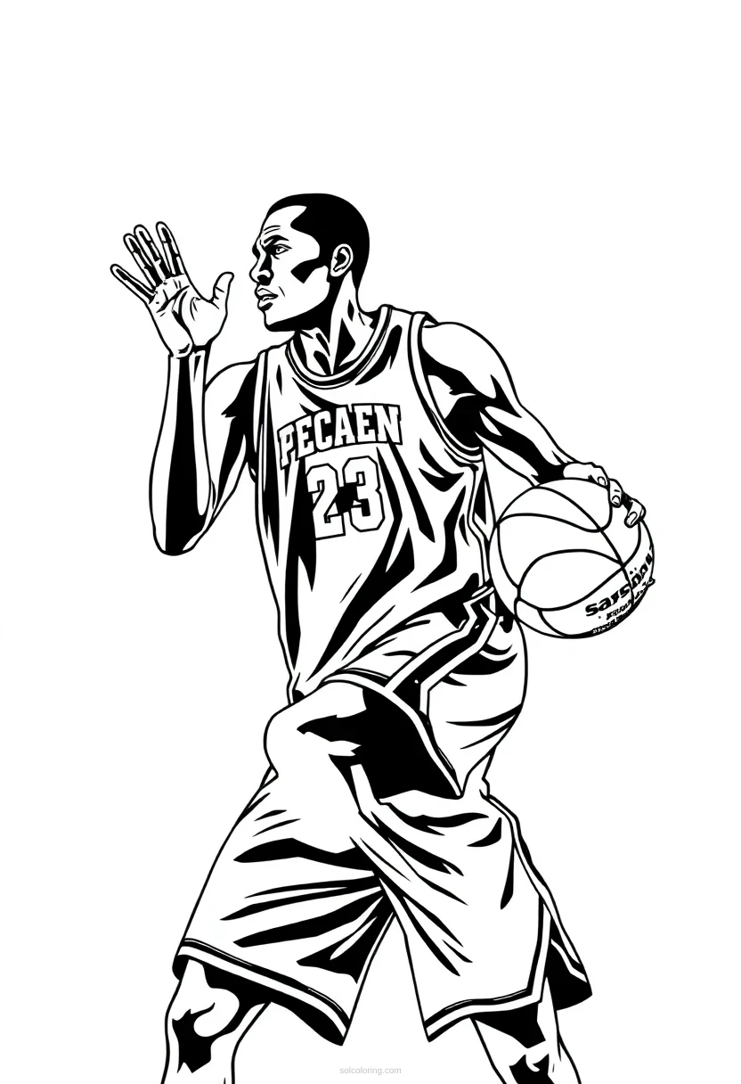 Point Guard in Action coloring page for kids