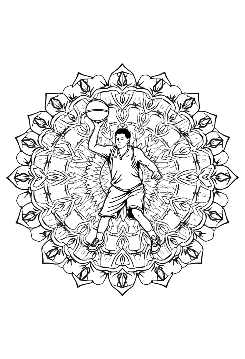Point Guard in Action coloring page, free printable