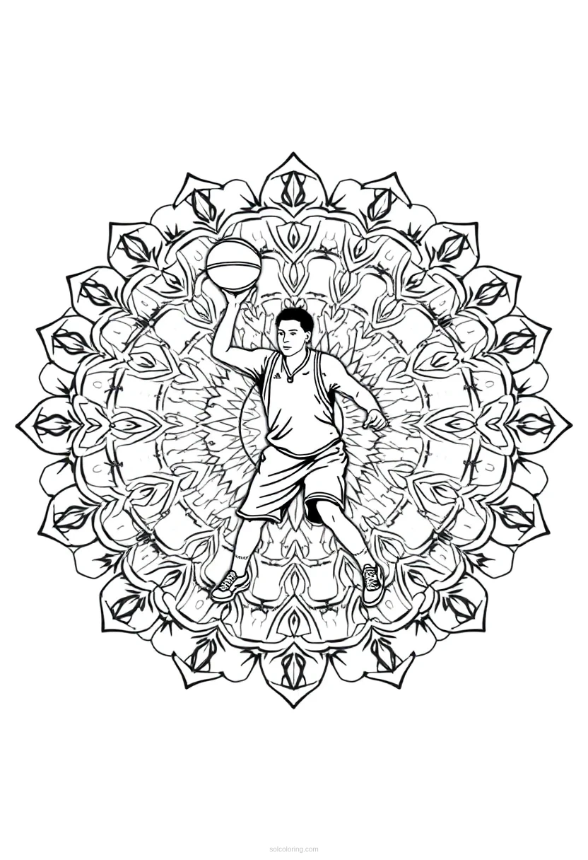 Point Guard in Action coloring page for kids