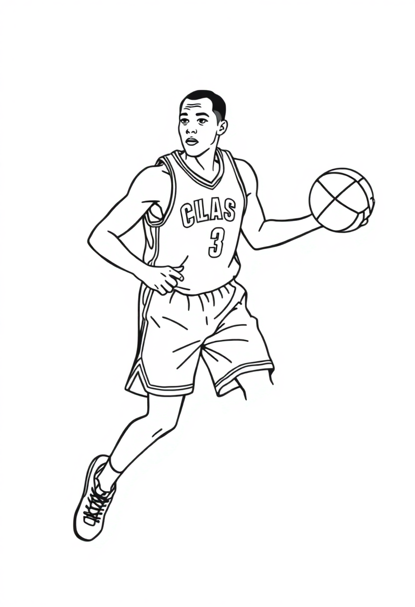 Point Guard In Action coloring pages
