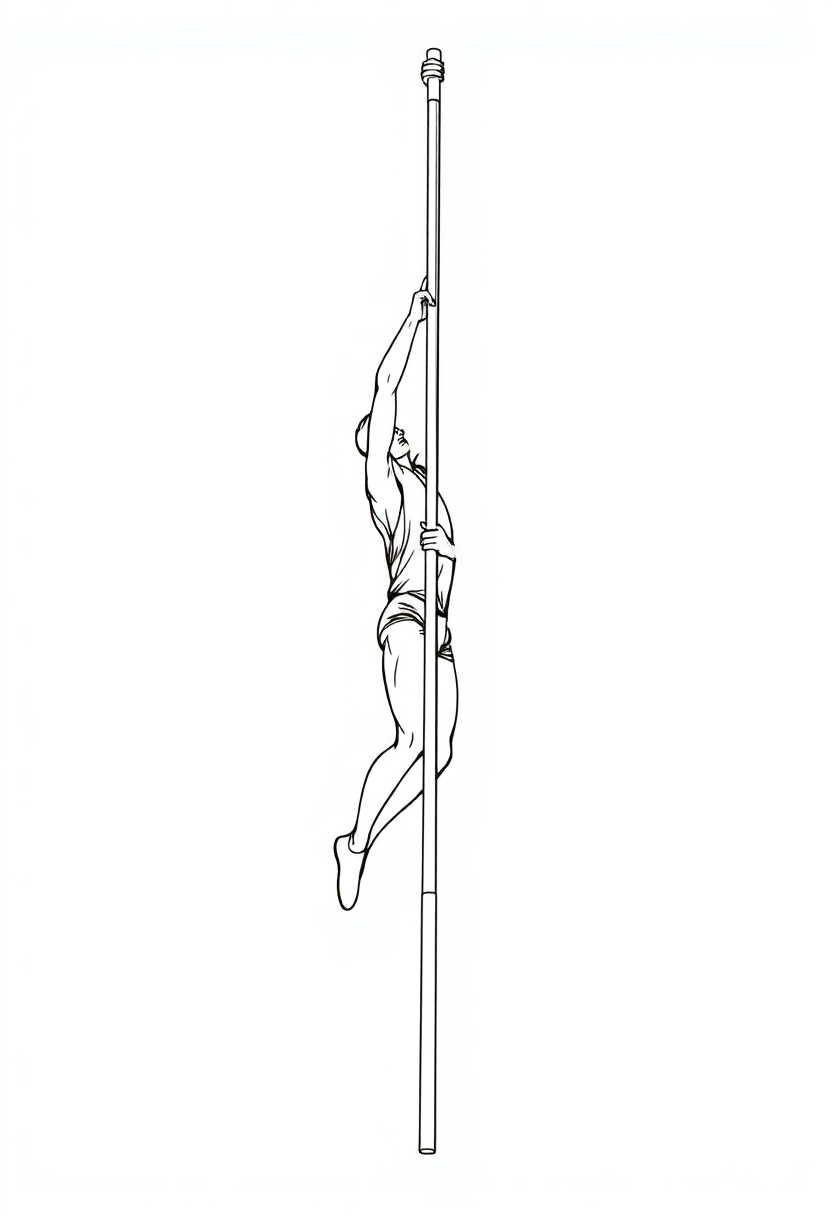 Pole Vault Competition coloring page, free printable