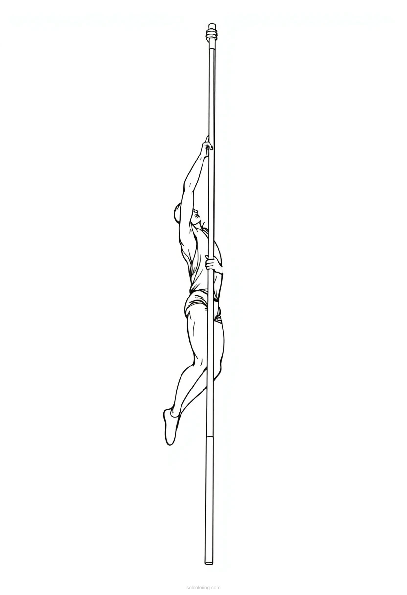 Pole Vault Competition coloring page for kids