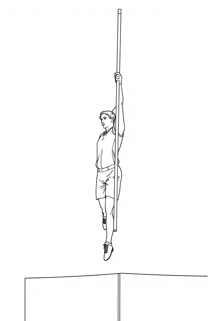 Pole Vault Competition coloring page, free printable