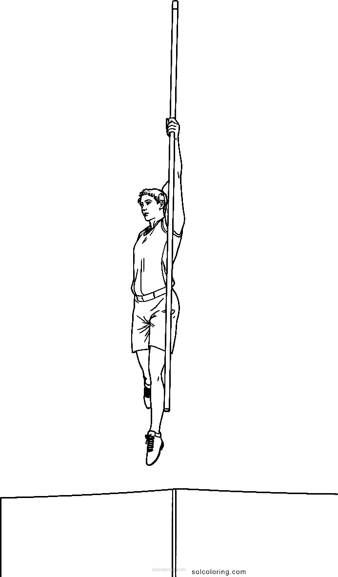Pole Vault Competition coloring page for kids