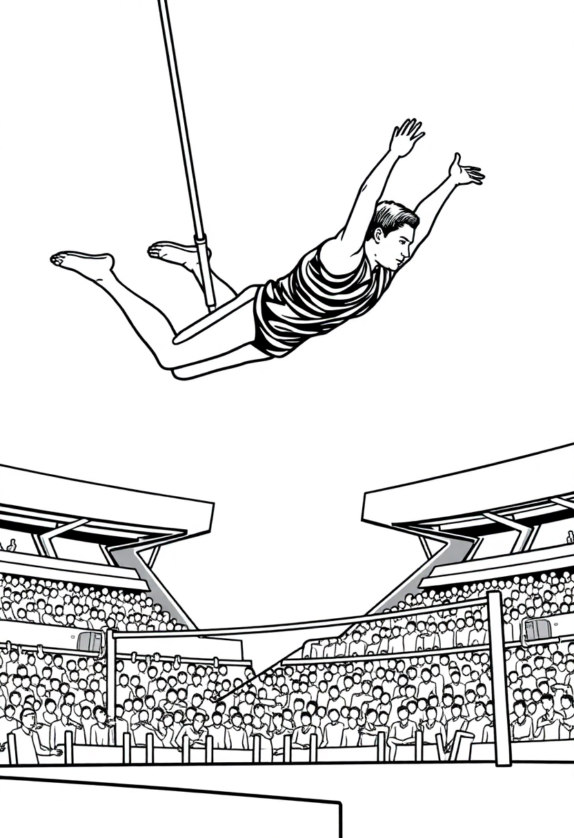 Pole Vault Competition coloring pages