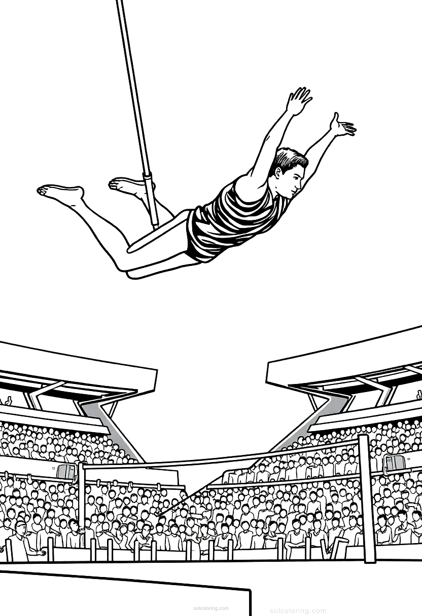 Pole Vault Competition coloring pages