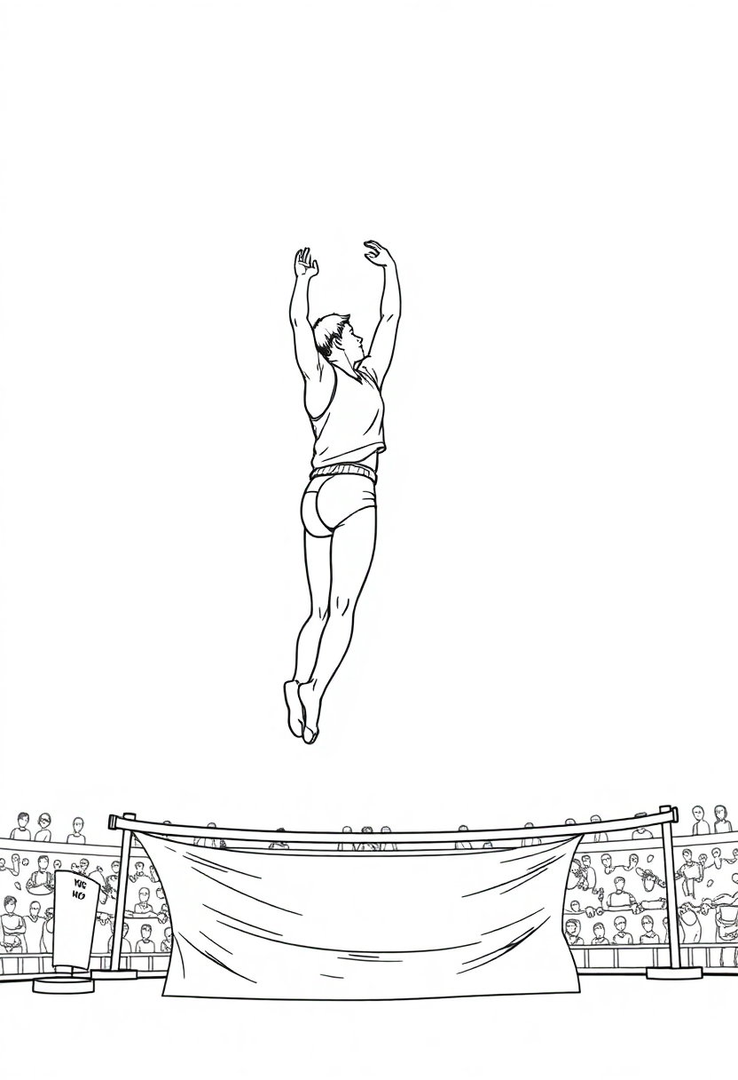 Pole Vault Competition coloring page, free printable