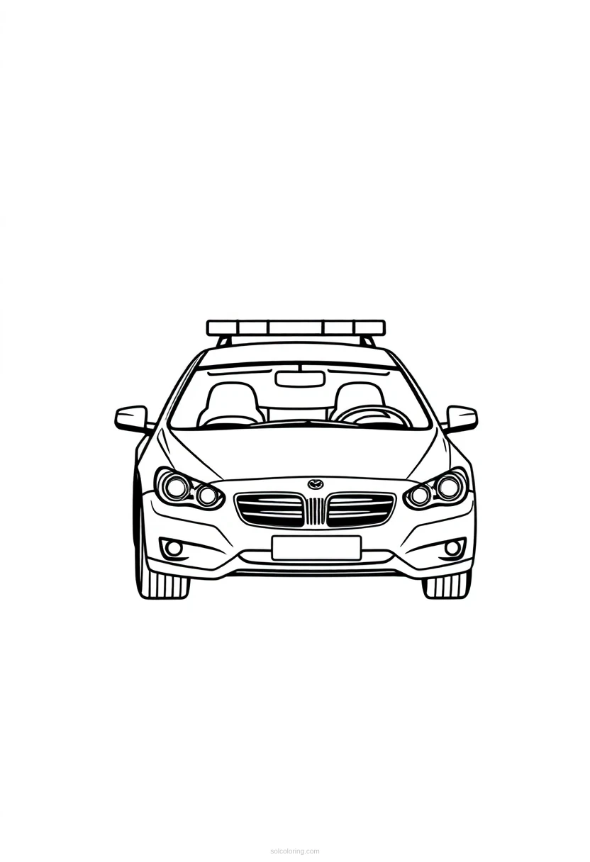 Police Car Chibi coloring page for kids