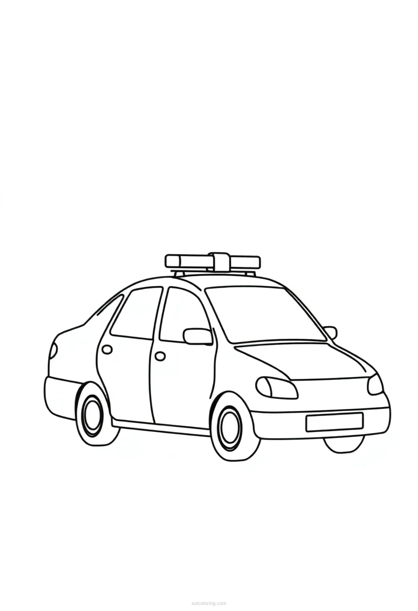 Police Car Chibi coloring page for kids