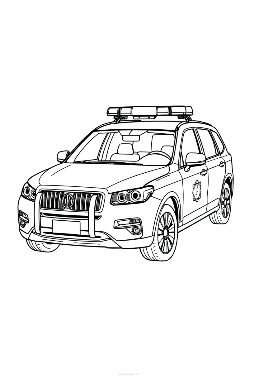 Police Car coloring page for kids