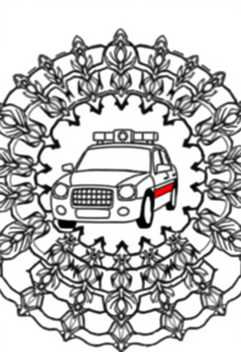 Police Car coloring page, free printable