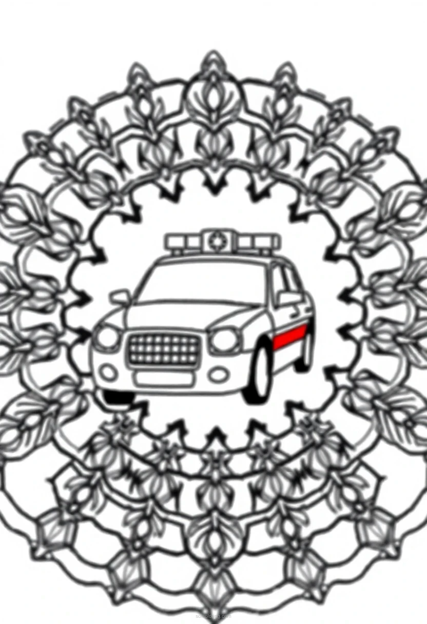 Police Car coloring page for kids