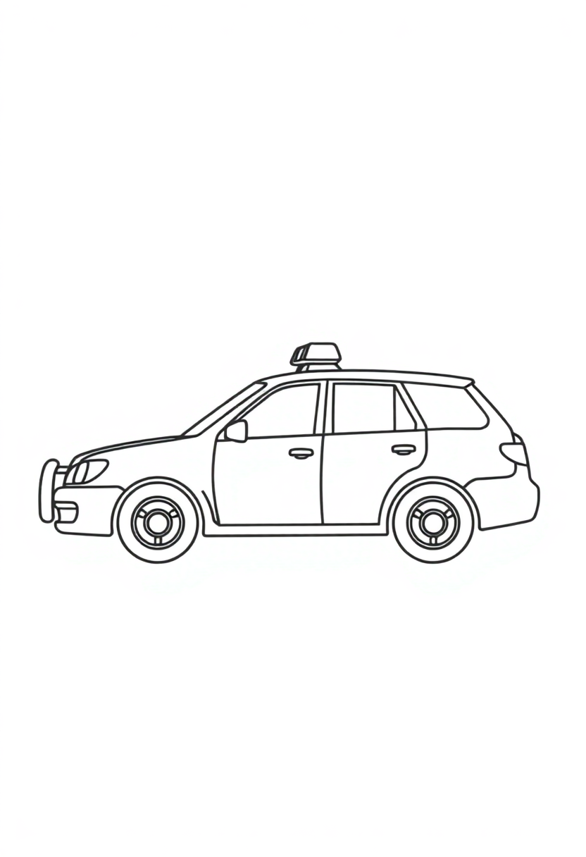 Police Car coloring page, free printable