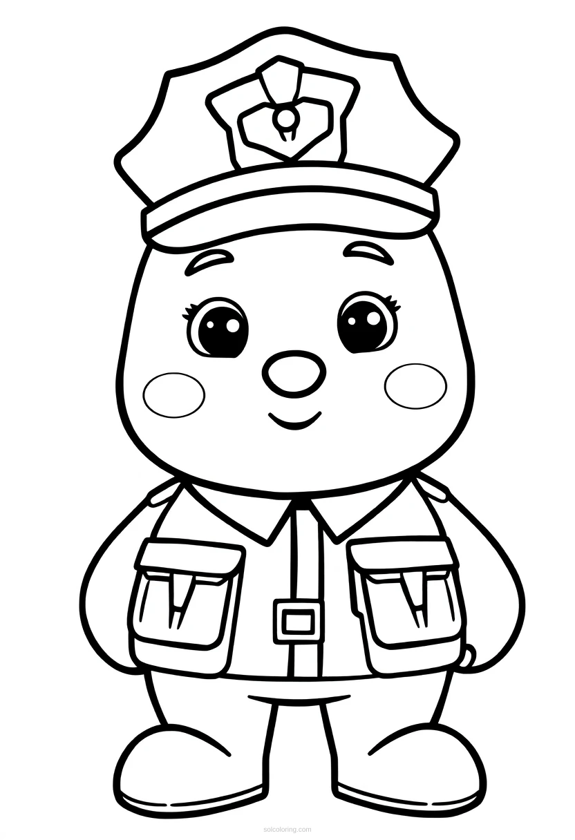 Police Officer coloring page for kids