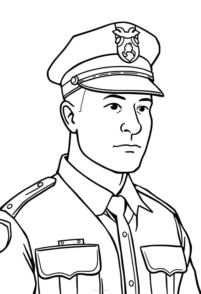 Police Officer coloring page for kids